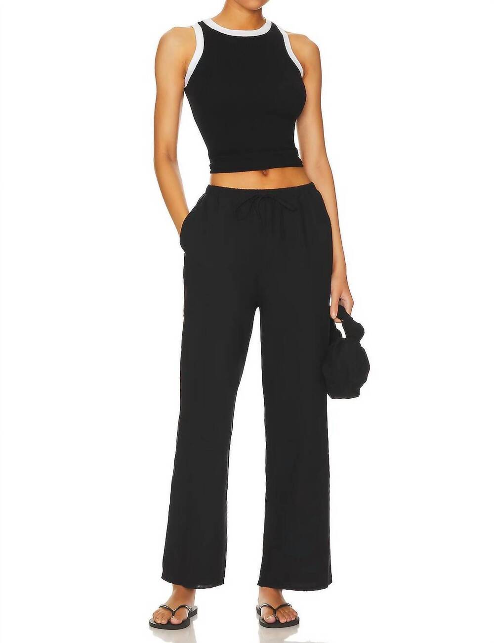 NEW SNDYS. linen pants in black